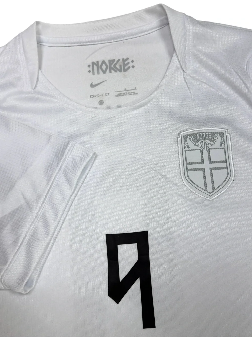 Norway Haaland Soccer Jersey Mens Large White World Cup National Football Team 9